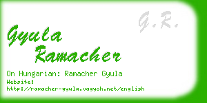 gyula ramacher business card